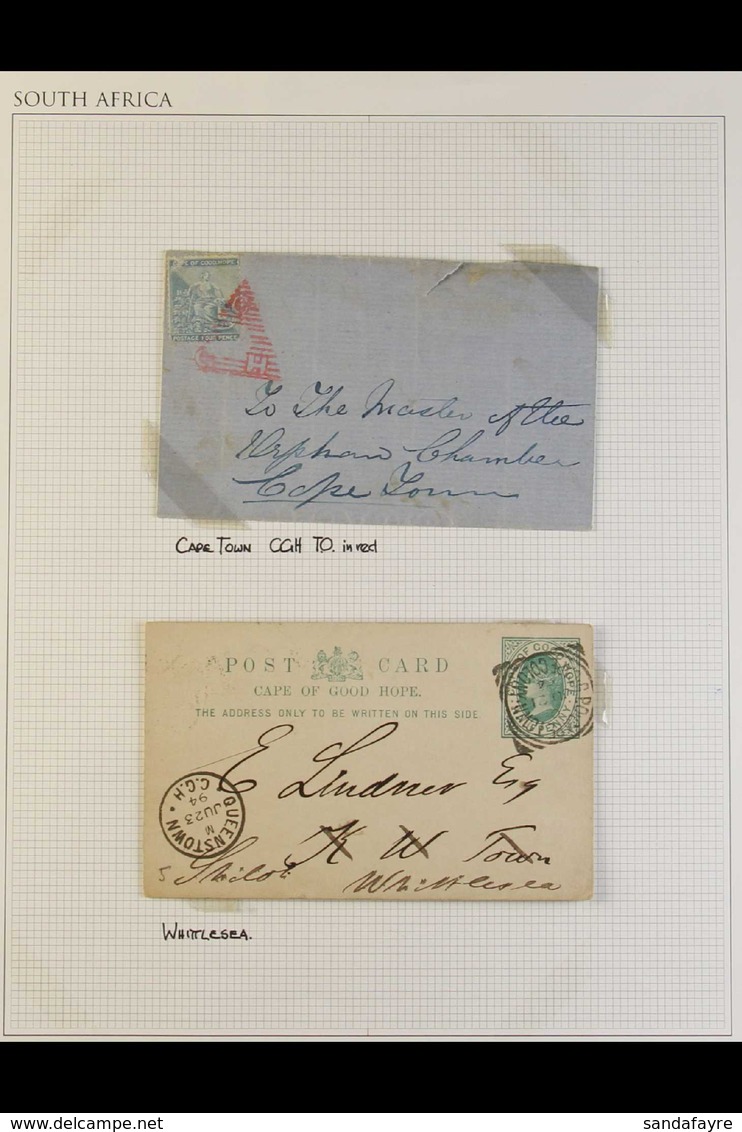 CAPE OF GOOD HOPE POSTAL HISTORY COLLECTION - 1828 To 1900s COVERS AND CARDS, We See 1828 OHMS With Uitenhage Crown-in-C - Unclassified