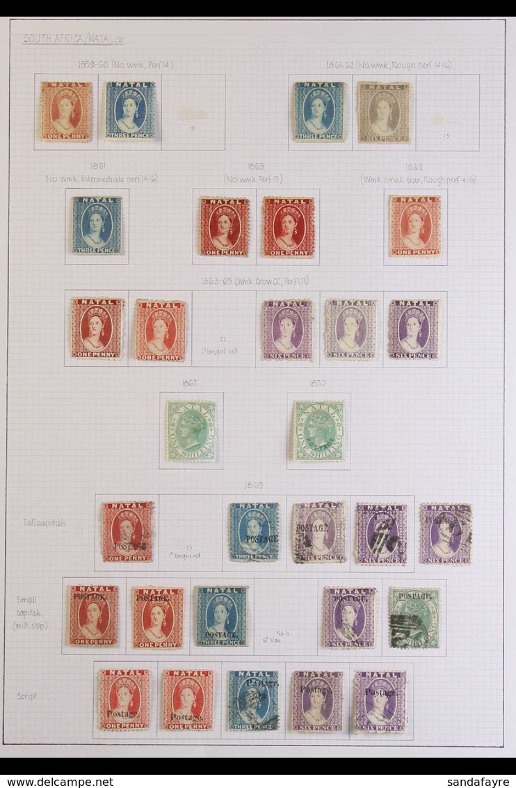 NATAL 1859-1902 MOSTLY MINT COLLECTION - Includes 1859-60 No Watermark, Perf.14 1d & 3d Unused, 1861 Intermediate Perf.1 - Zonder Classificatie