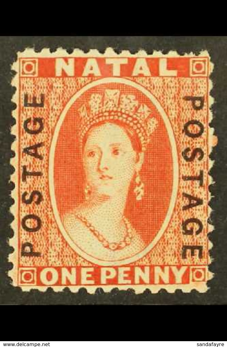 NATAL 1870-73 1d Bright Red With "POSTAGE" Overprinted Vertically, SG 60, Very Fine Mint, Lovely Fresh Colour. For More  - Unclassified