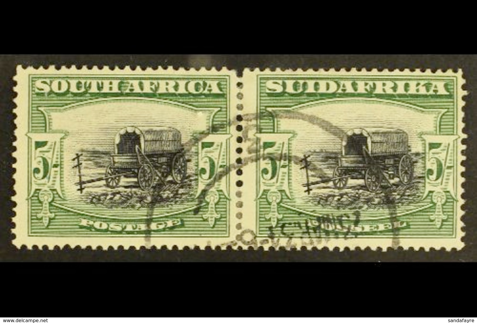 1927-30 5s Black & Green, Perf 14x13½, SG 38a, Some Perf Reinforcement, Otherwise Very Fine Used With Fully Dated 1931 P - Non Classificati