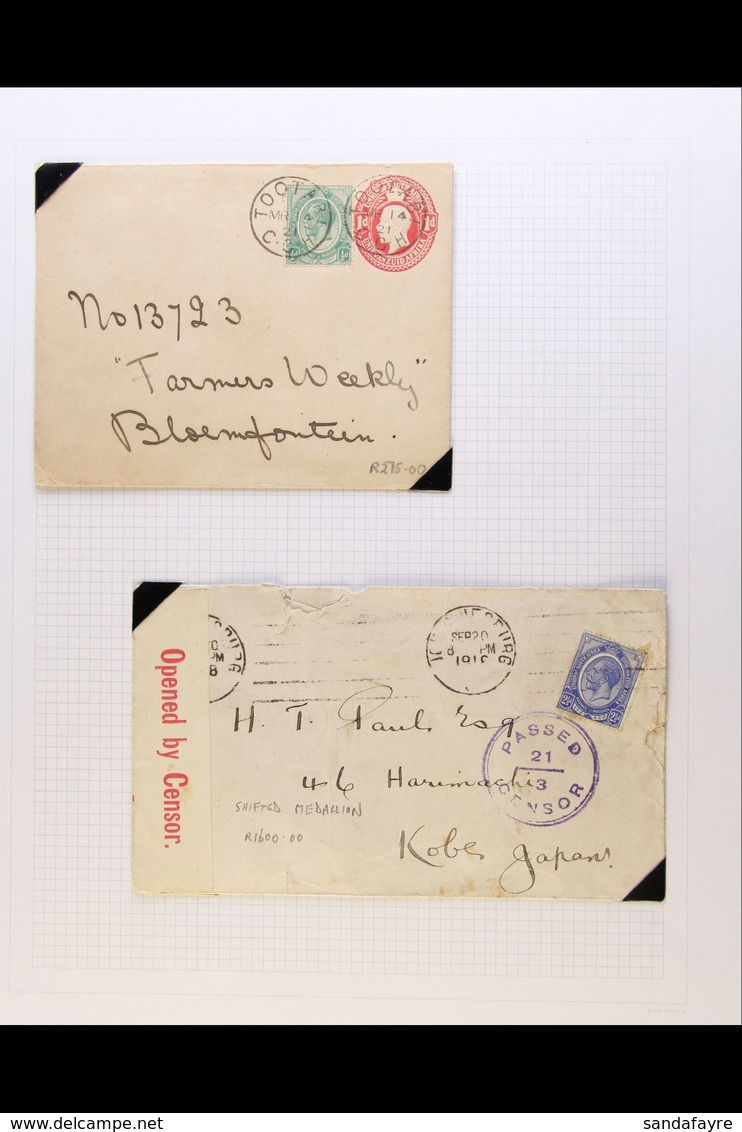 KING'S HEADS COVERS Group Of Covers, We Note 1917 & 1918 Censored Covers, Each Franked 2½d, Both With "New Moon" (shifte - Ohne Zuordnung