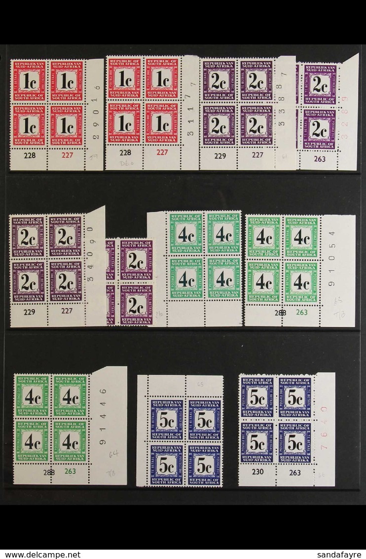 POSTAGE DUES 1967-71 COMPLETE SET IN BLOCKS OF FOUR, Many In Cylinder Blocks, With Additional Shades Of 2c & 10c Values, - Non Classificati