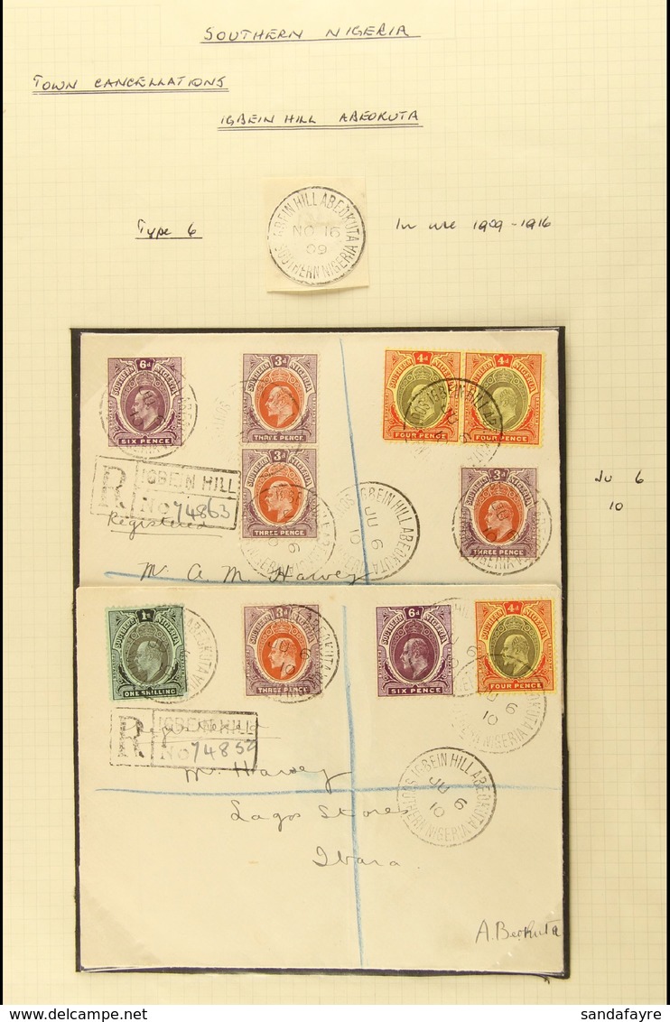 IGBEIN HILL 1910 Pair Of Registered Covers Colourfully Franked With Ed VII Values To 1s Tied With Igbein Hill Abeokuta C - Nigeria (...-1960)