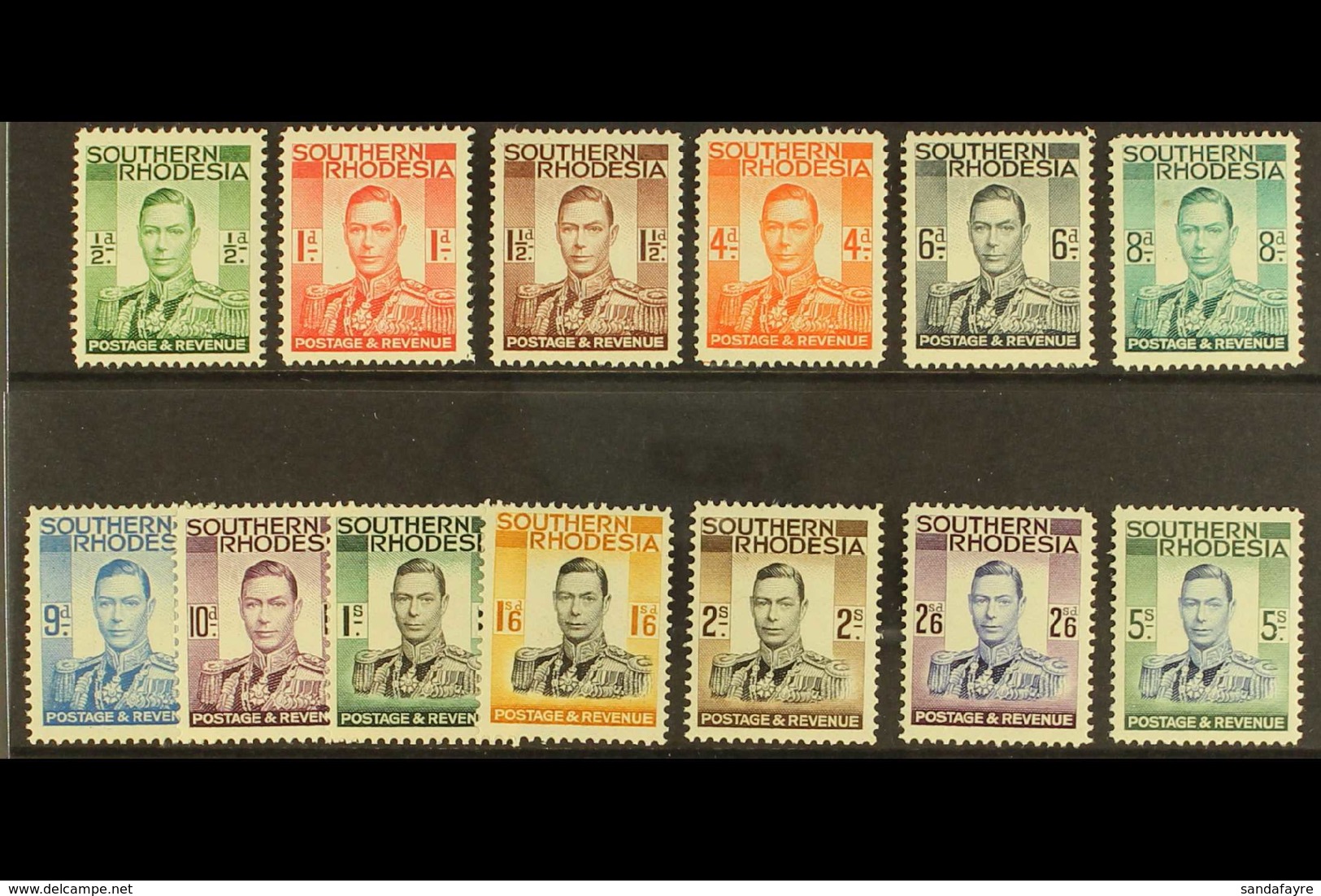 1937 KGVI Definitive Set, SG 40/52, Never Hinged Mint (13 Stamps) For More Images, Please Visit Http://www.sandafayre.co - Rhodesia Del Sud (...-1964)