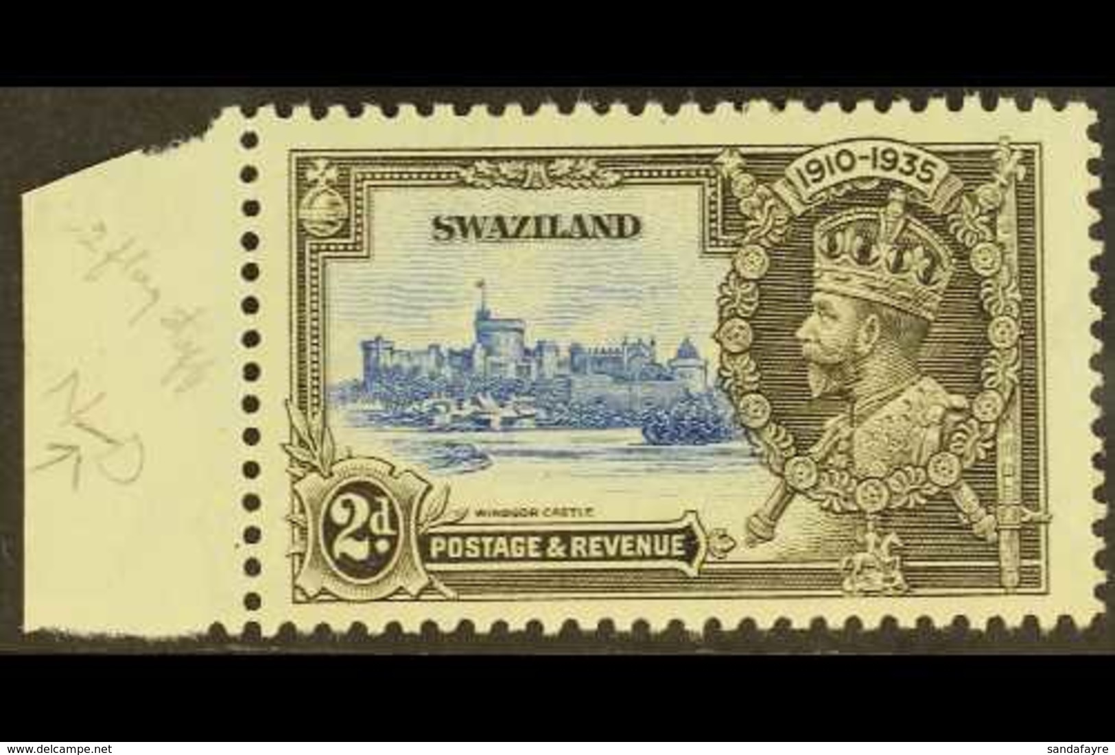 1935 Silver Jubilee 2d Ultramarine & Grey-black, SHORT EXTRA FLAGSTAFF VARIETY, SG 22b, Very Fine Mint. For More Images, - Swaziland (...-1967)
