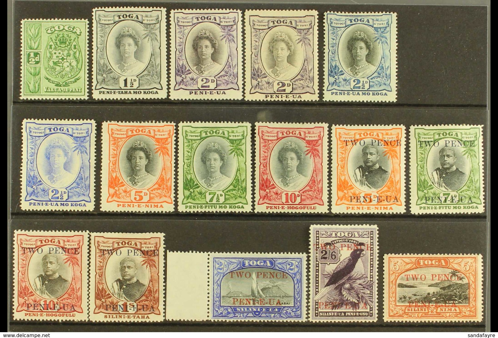 1920-35 MINT KGV COLLECTION A Highly Complete Range That Includes 1920-35 Set To 10d & 1923-24 Surcharged Complete Set.  - Tonga (...-1970)