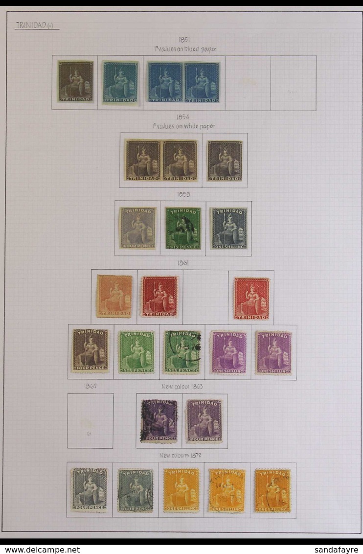 1851-1882 BRITANNIAS COLLECTION Mint And Used (chiefly Mint), The Imperfs ALL With 4 Margins. Note (mint Unless Stated)  - Trinidad En Tobago (...-1961)