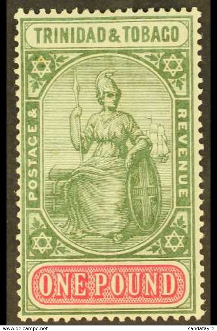 1913-23 (wmk Mult Crown CA) £1 Grey-green And Carmine, SG 156, Very Fine Mint. For More Images, Please Visit Http://www. - Trindad & Tobago (...-1961)