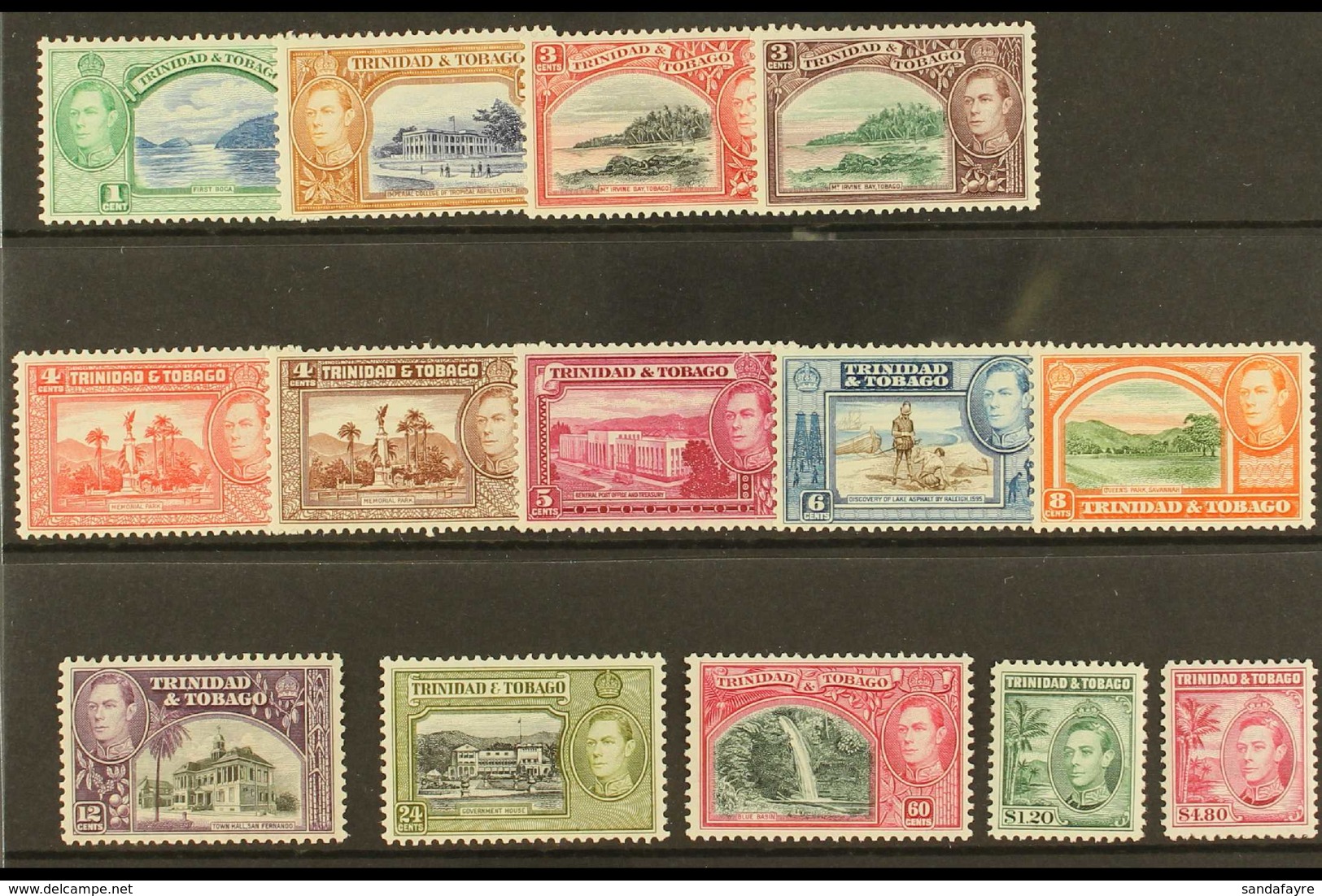 1938-44 Pictorial Definitive Set, SG 246/56, Fine Mint (14 Stamps) For More Images, Please Visit Http://www.sandafayre.c - Trindad & Tobago (...-1961)