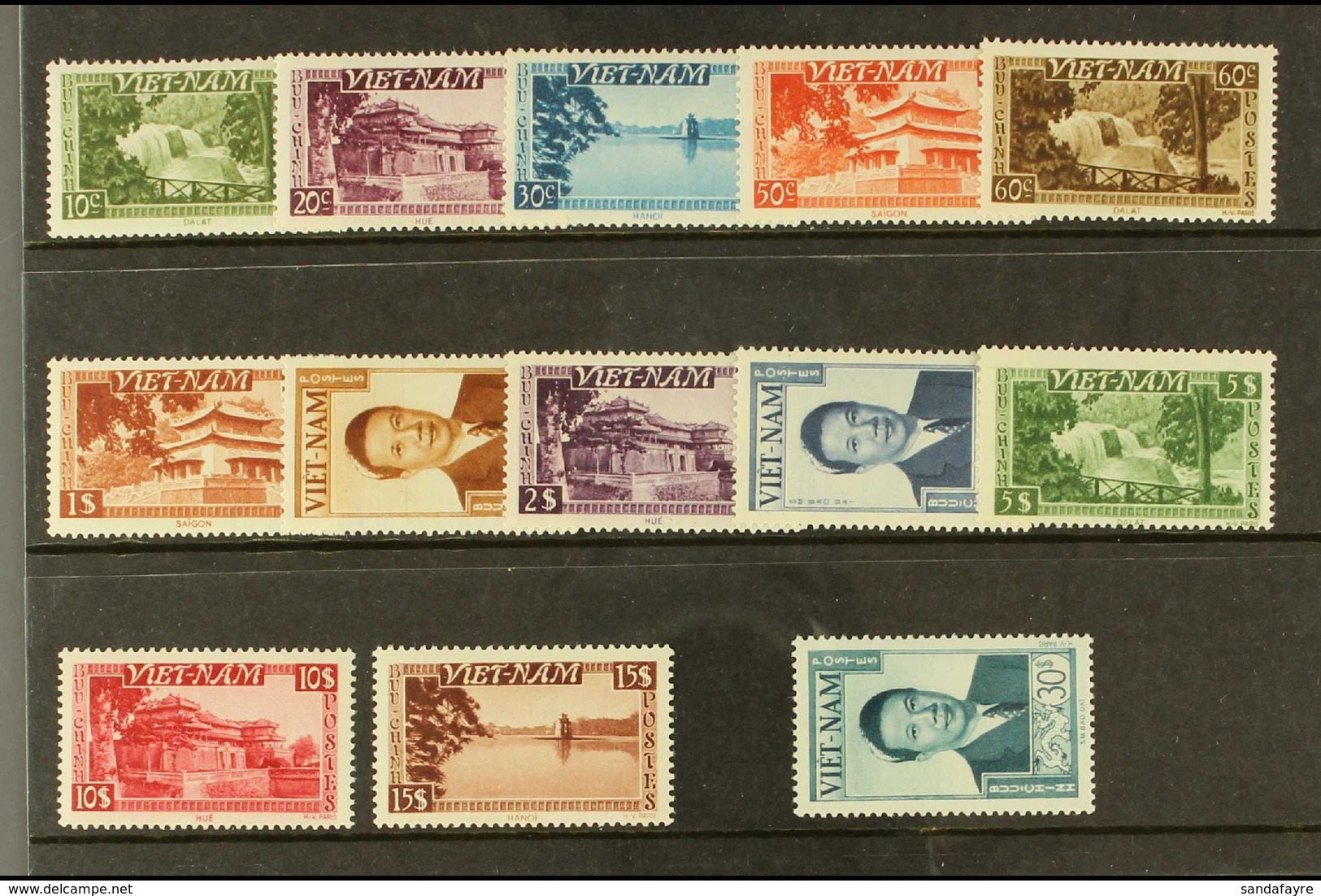 1951 INDEPENDENT STATE (June-Nov) Complete Views And Emperor Set SG 61/73, Fine Never Hinged Mint. (13 Stamps) For More  - Viêt-Nam