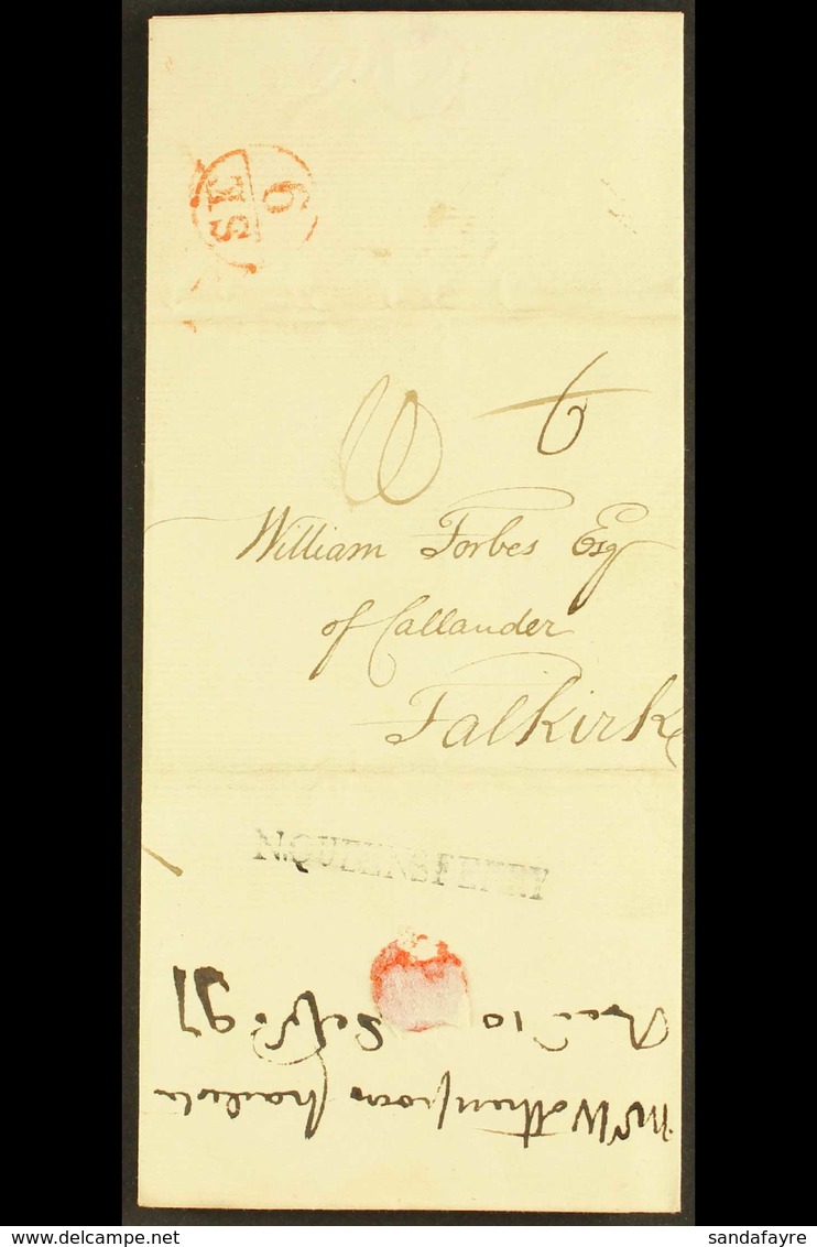 SCOTLAND 1797 CHARLESTOWN ENTIRE LETTER, RE. LORD ELGIN (Sept) Entire Letter To "William Forbes Of Callander, Falkirk",  - ...-1840 Voorlopers