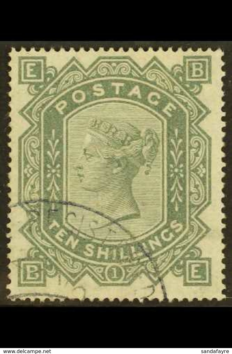 1867-83 10s Greenish Grey Wmk Maltese Cross, SG 128, Superb Used, Well - Centered With Fresh Colour, Full Perfs & Pretty - Andere & Zonder Classificatie