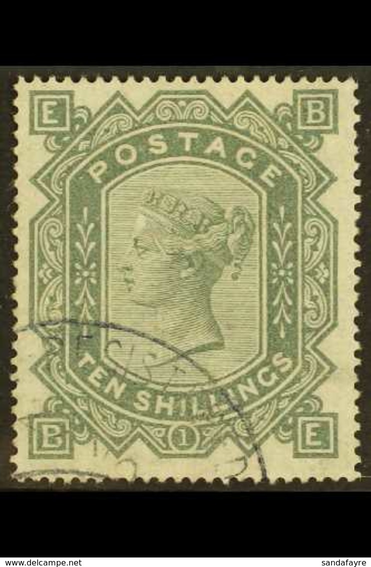 1867-83 10s Greenish Grey Wmk Maltese Cross, SG 128, Superb Used, Well - Centered With Fresh Colour, Full Perfs & Pretty - Altri & Non Classificati