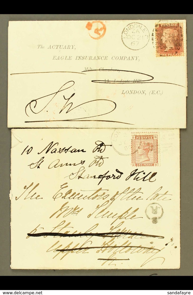 1867/1880 REDIRECTED WITHOUT CHARGE INSPECTORS MARKS. Two Redirected Covers, Each Bearing A Strike Of The Scarce "Crown  - Andere & Zonder Classificatie