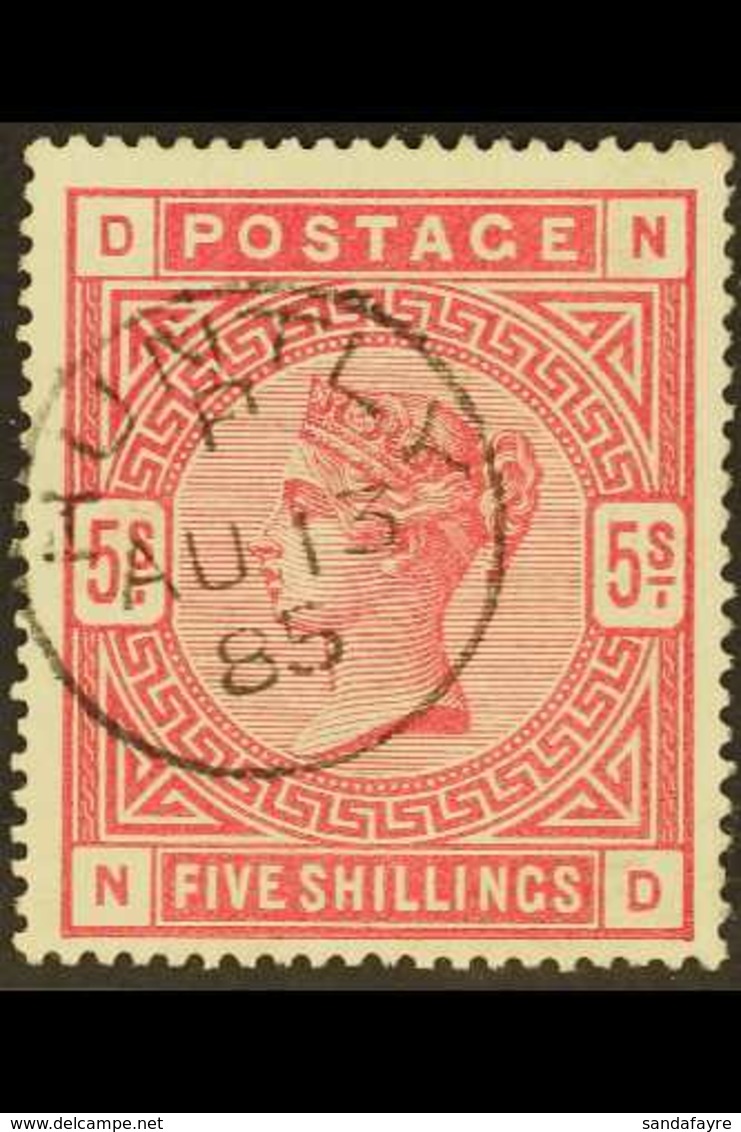 1883-84 5s Crimson On White Paper, Anchor Wmk, SG 181, Very Fine Used With Neatly "Huntly" (Aug 1885) Cds. Lovely For Mo - Andere & Zonder Classificatie