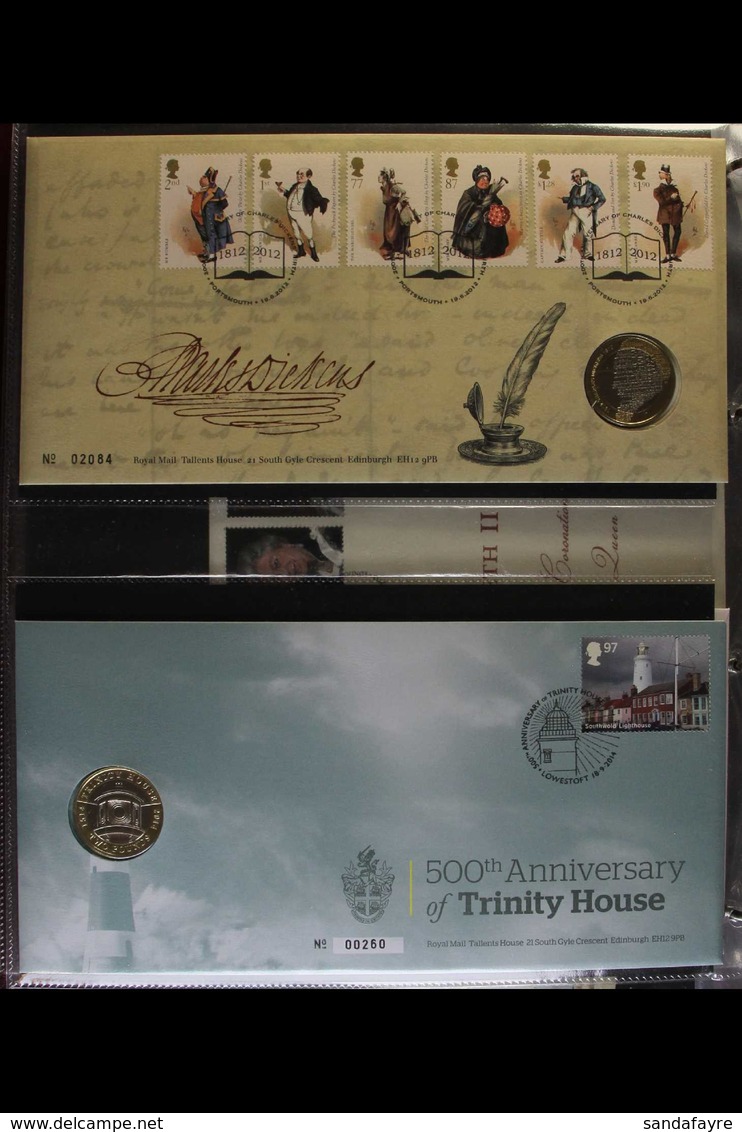2010-2016 COIN COVER COLLECTION An Attractive, ALL DIFFERENT Collection Of Commemorative Coin Covers Presented In Sleeve - FDC