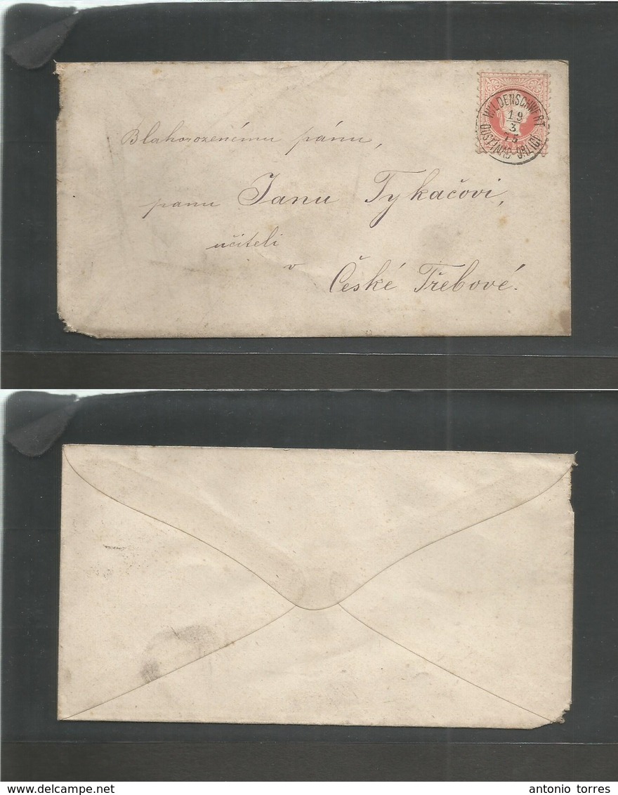 Czechoslovakia. 1875 (19 March) Wildenschwert, Bohemia - Ceske Trebove. Fkd Env, 5 Kr Red Rose, Cds. Nice Item Cancel Go - Autres & Non Classés