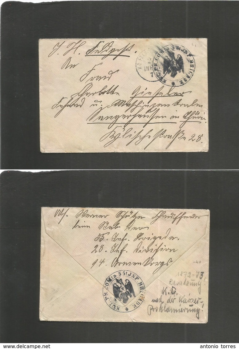 Germany. 1870-1. Franco Prussian War. Feldpost. Kommando Brigade. FM Envelope Cachet (back And Front) Fine Usage. - Autres & Non Classés