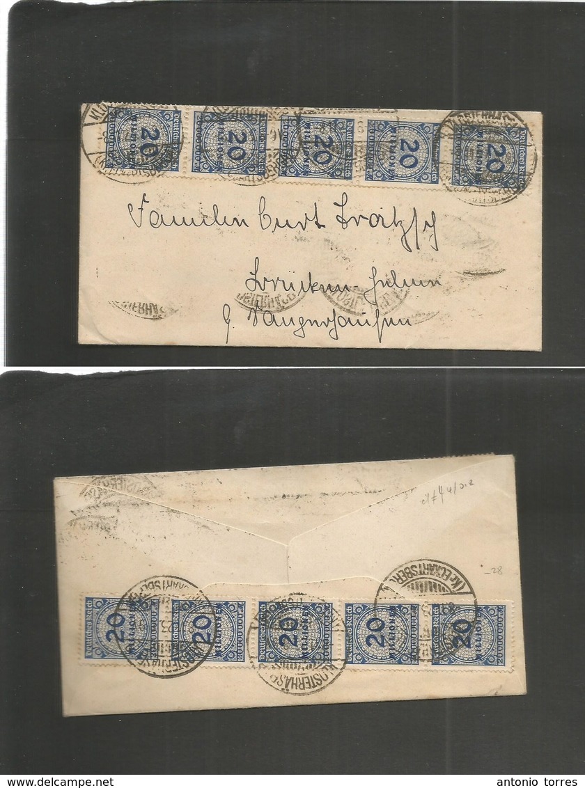 Germany 1921-4. 1923 (8 Nov) Klosterhäserer - Loriterm. Massive Front + Reverse Unsealed Fkd Envelope. With Contains 200 - Andere & Zonder Classificatie