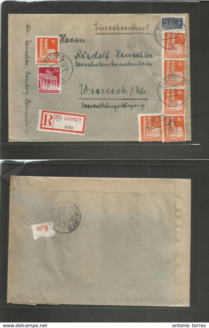 Germany - Xx. 1948 (1 Dec) Bamberg - Werneck, Schweinfurt (2 Dec) Registered Multifkd Env. - Sonstige & Ohne Zuordnung