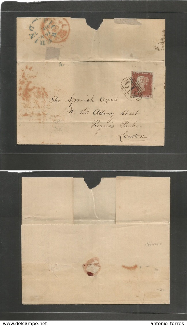 Great Britain. 1846 (Dec 7) Pickering - London (8 Dec) E. Single Fkd 1d Red 1841, Full Margins, Nicely Tied "619" Grill. - Autres & Non Classés