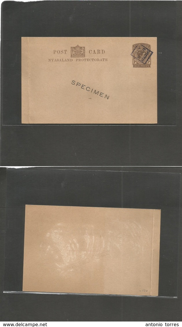 Bc - Nyassaland. C. 1945s. 1d Brown Stationary Card. UPU OAF Files. Afrique Occidental Française. - Autres & Non Classés