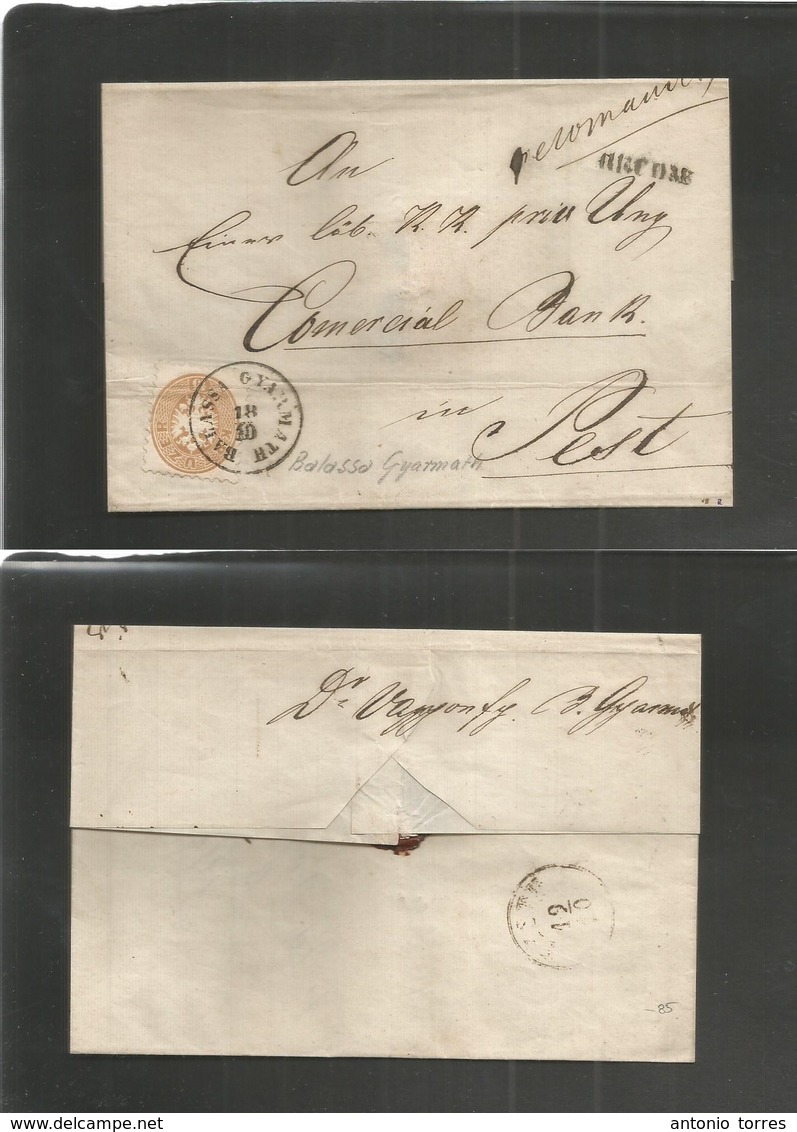 Hungary. 1864 (18 Oct) Austria Postal Admin. Balassa Gyarmath - Pesth. Registered 15kr Eagle, Cds. Fine Item. - Autres & Non Classés