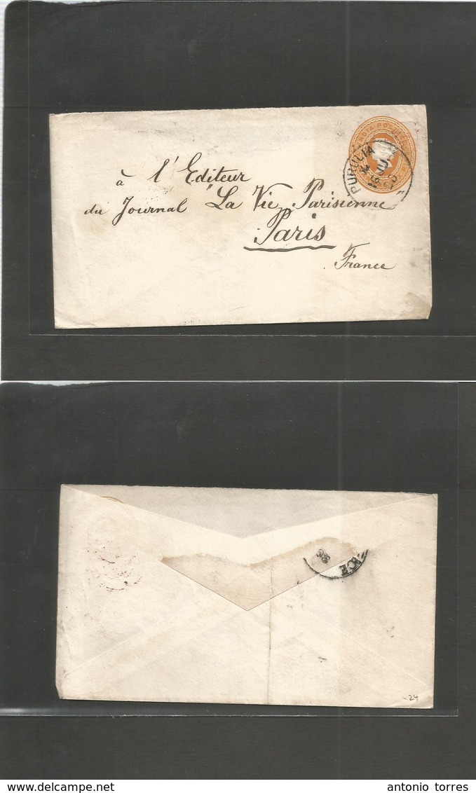 India. 1898 (18 June) Purulia - France, Paris. 6 Anna Orange Stat Env. Cds. Fine Used. - Otros & Sin Clasificación
