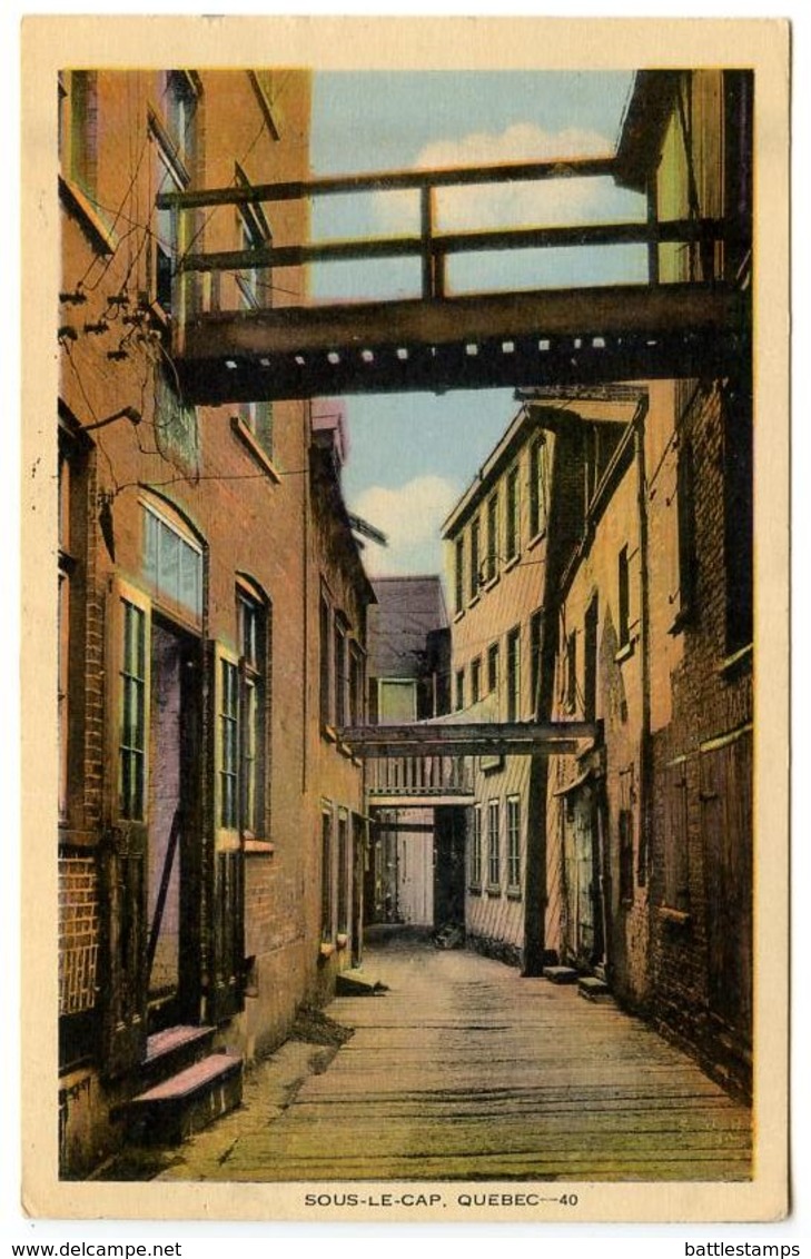 Canada 1937 Postcard Sous-Le-Cap, Quebec - Québec - La Cité