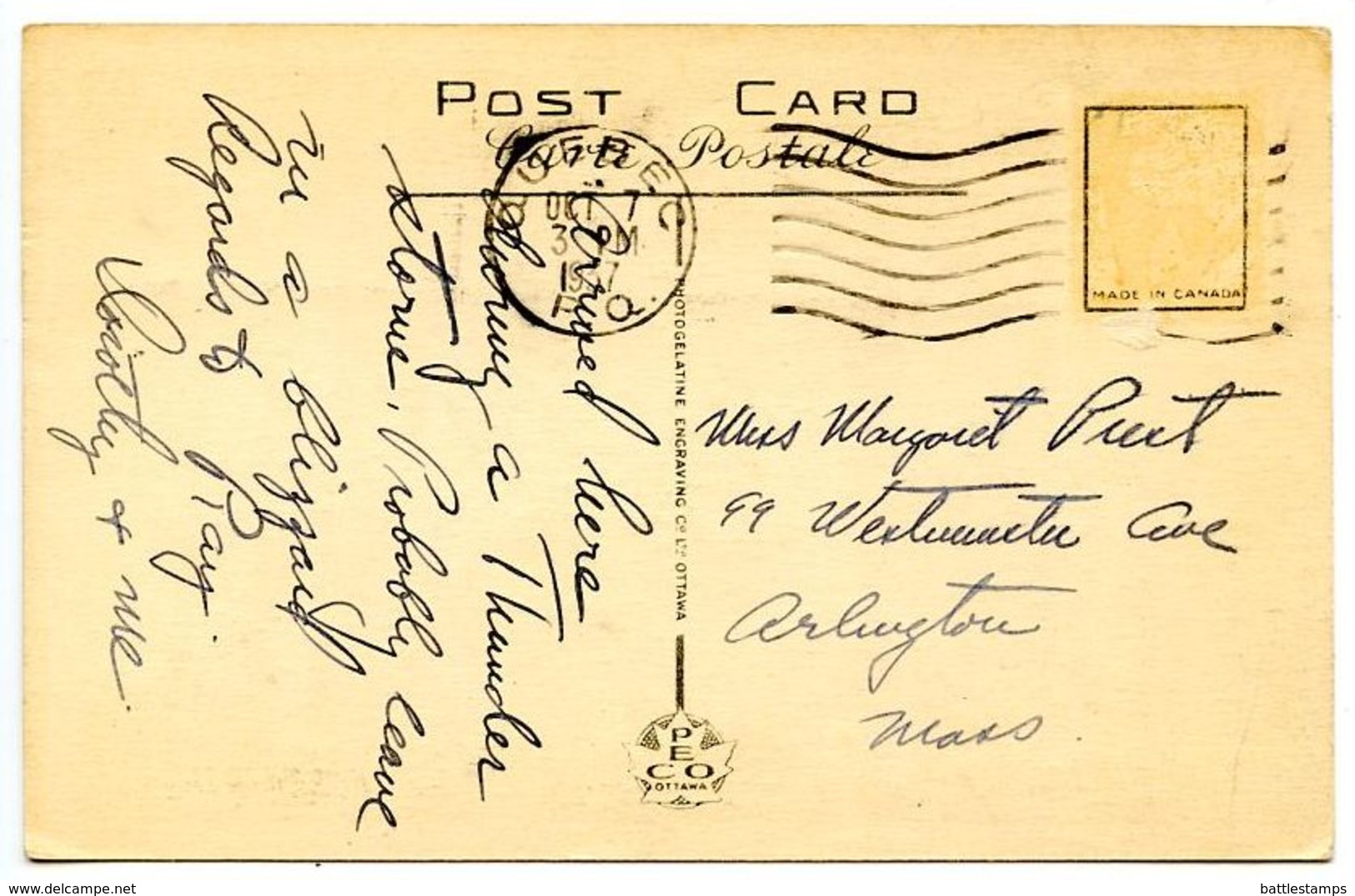 Canada 1937 Postcard Sous-Le-Cap, Quebec - Québec - La Cité