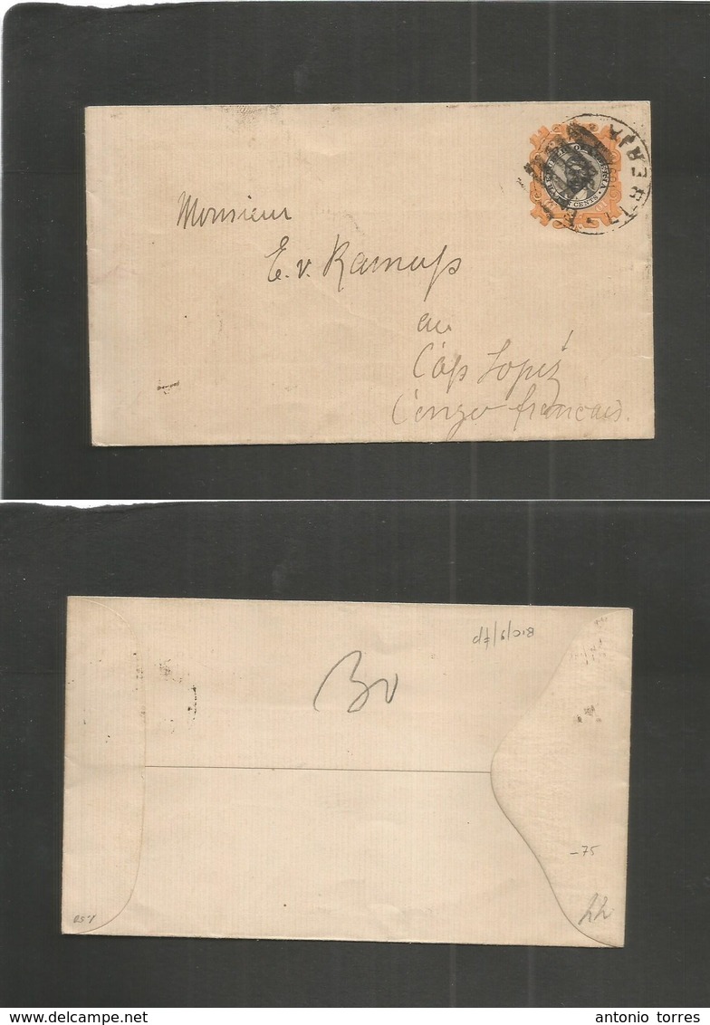 Liberia. 1891. Baesa - Cap Lopez, French Congo. 10c Bicolor Stat Envelope. Fine Usage + Destination. - Liberia