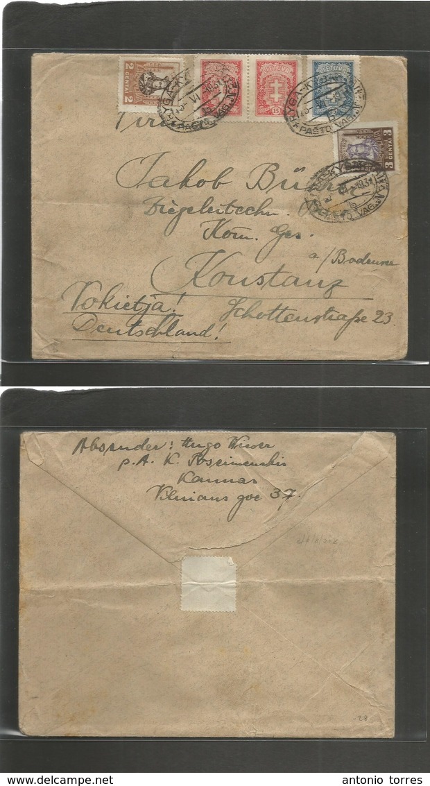 Lithuania. 1931 (15 June) TPO. Kamar - Germany, Konstang. Multifkd Env + Oval Wagon Cachets. Fine. - Lituania