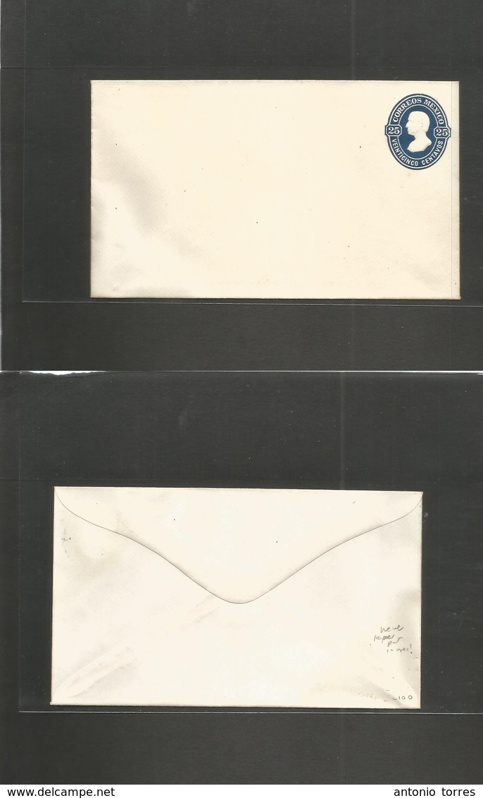 Mexico - Stationery. C. 1874. Hidalgo First Issue Stationary Envelope 25c Dark Blue. No Name And No Consigment RR. Most  - Mexique