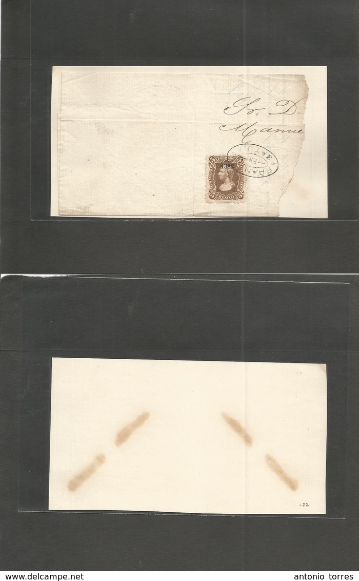 Mexico. 1882. Part Letter Large Fragment, Fkd 5c Brown, No Name, Consign 4382, Tied Oval "FRANCO SAYULA" - Mexique