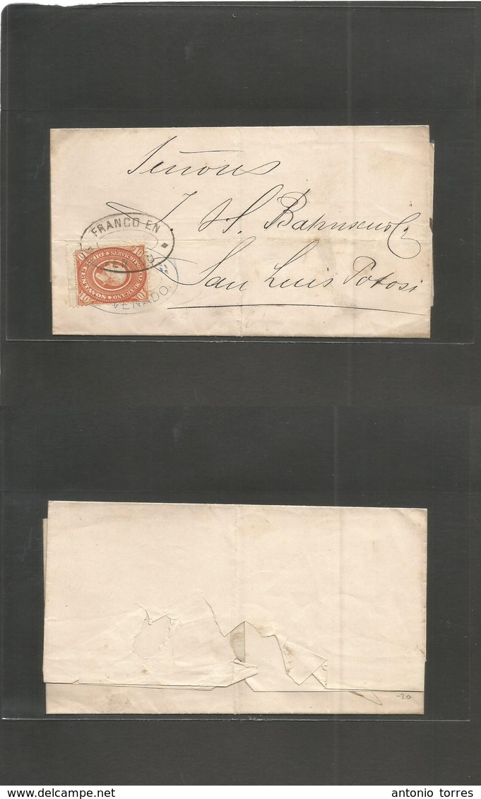 Mexico. 1886 (19 Aug) Venado - S.L Potosi. E Fkd 10c Orane Medalion Issue, Tied Oval Ds. Fine. - Mexique