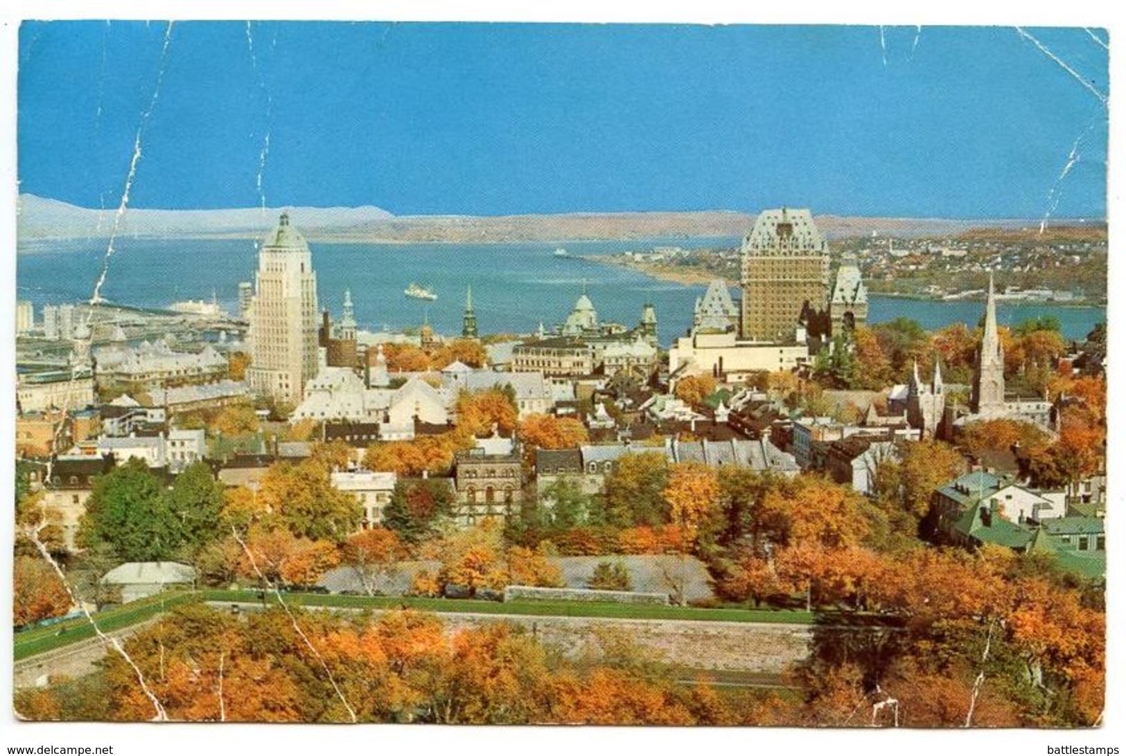 Canada Modern Postcard View Of Quebec City And Isle Of Orleans - Québec - La Cité