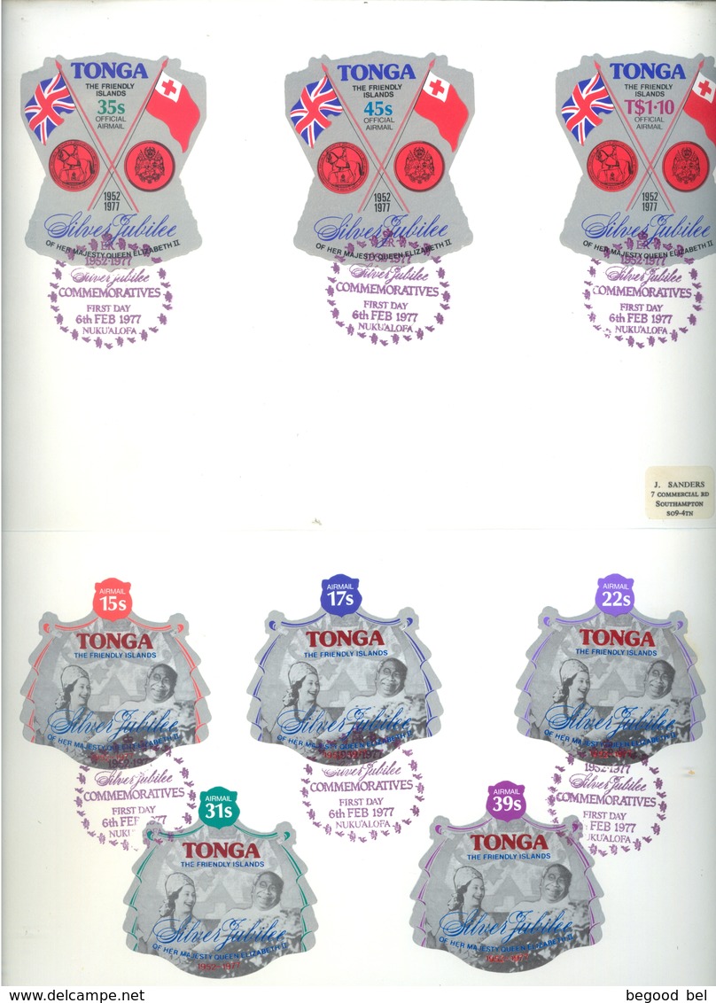 TONGA - FDC - 6.2.1977 - SILVER JUBILEE  - Yv SERVICE 114-116 PA 201-208 - Lot 17522 - SEE THE SCANS - Tonga (1970-...)