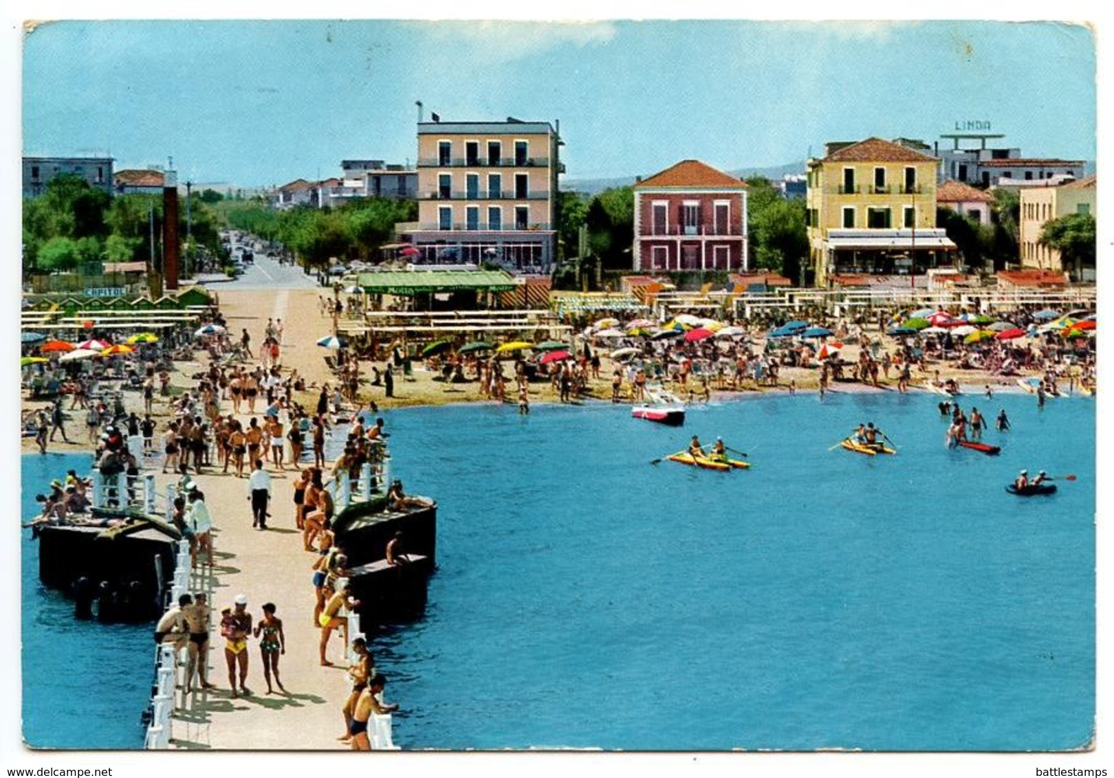 Italy 1962 Postcard Riviera Adriatica, Cattolica - Beach - Rimini