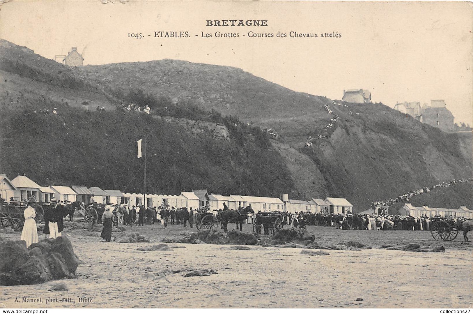 22-ETABLES- LES GROTTES, COURSES DE CHEVAUX ATTELES - Etables-sur-Mer