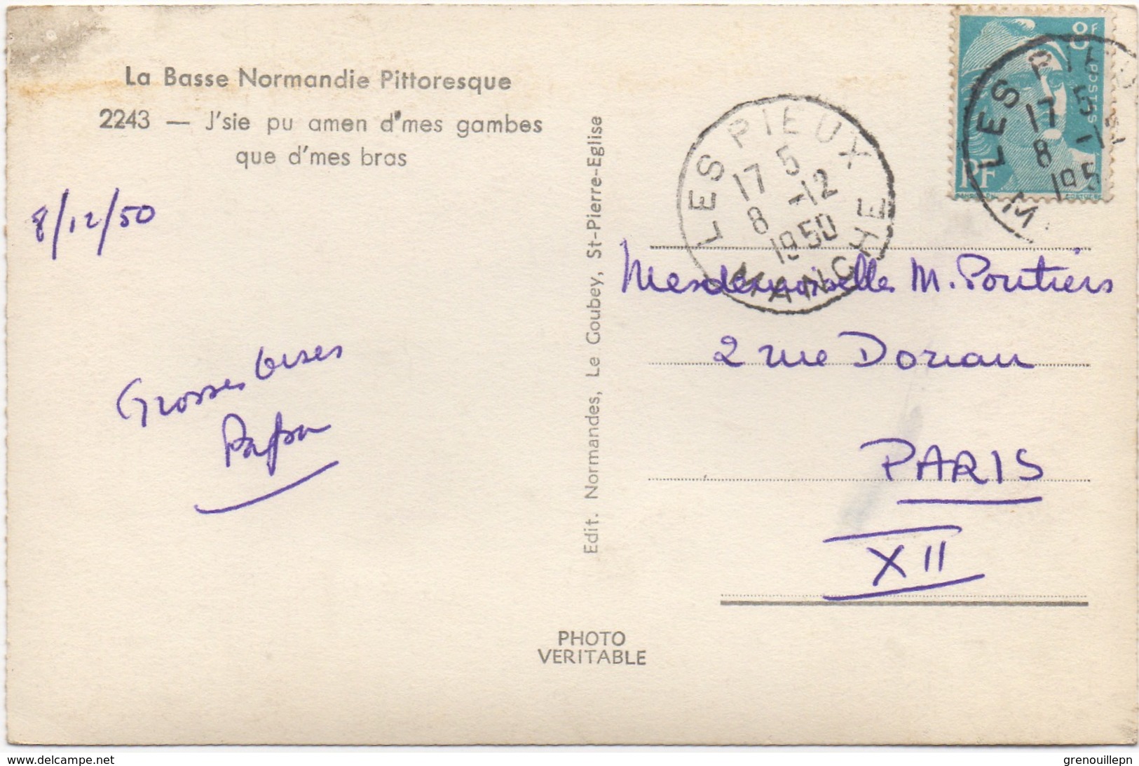 CPA "La Basse Normandie Pittoresque" Couple Avec Un Âne 1950 - Basse-Normandie