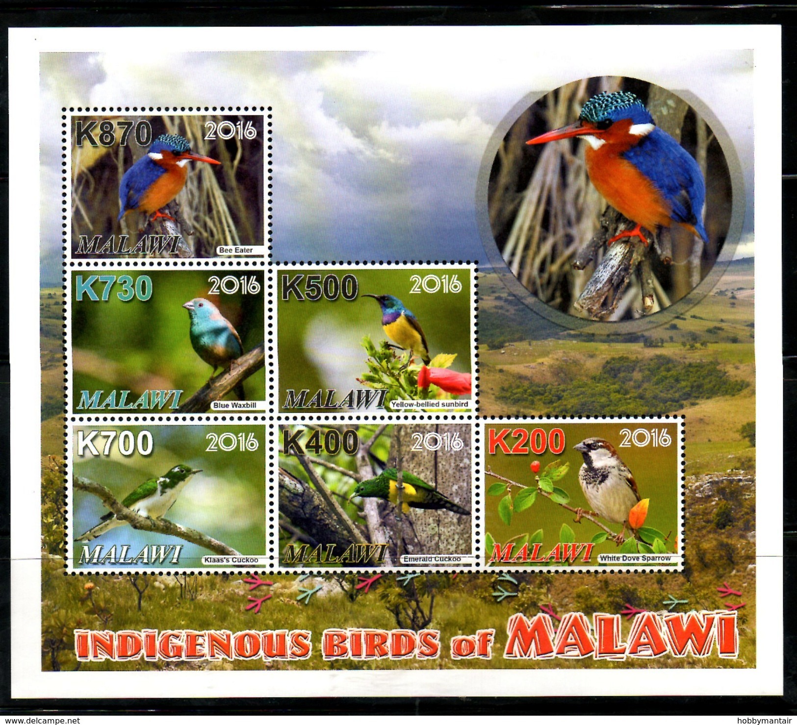 MALAWI, 2016, ENDANGERED BIRDS,S/S, MNH** - Autres & Non Classés