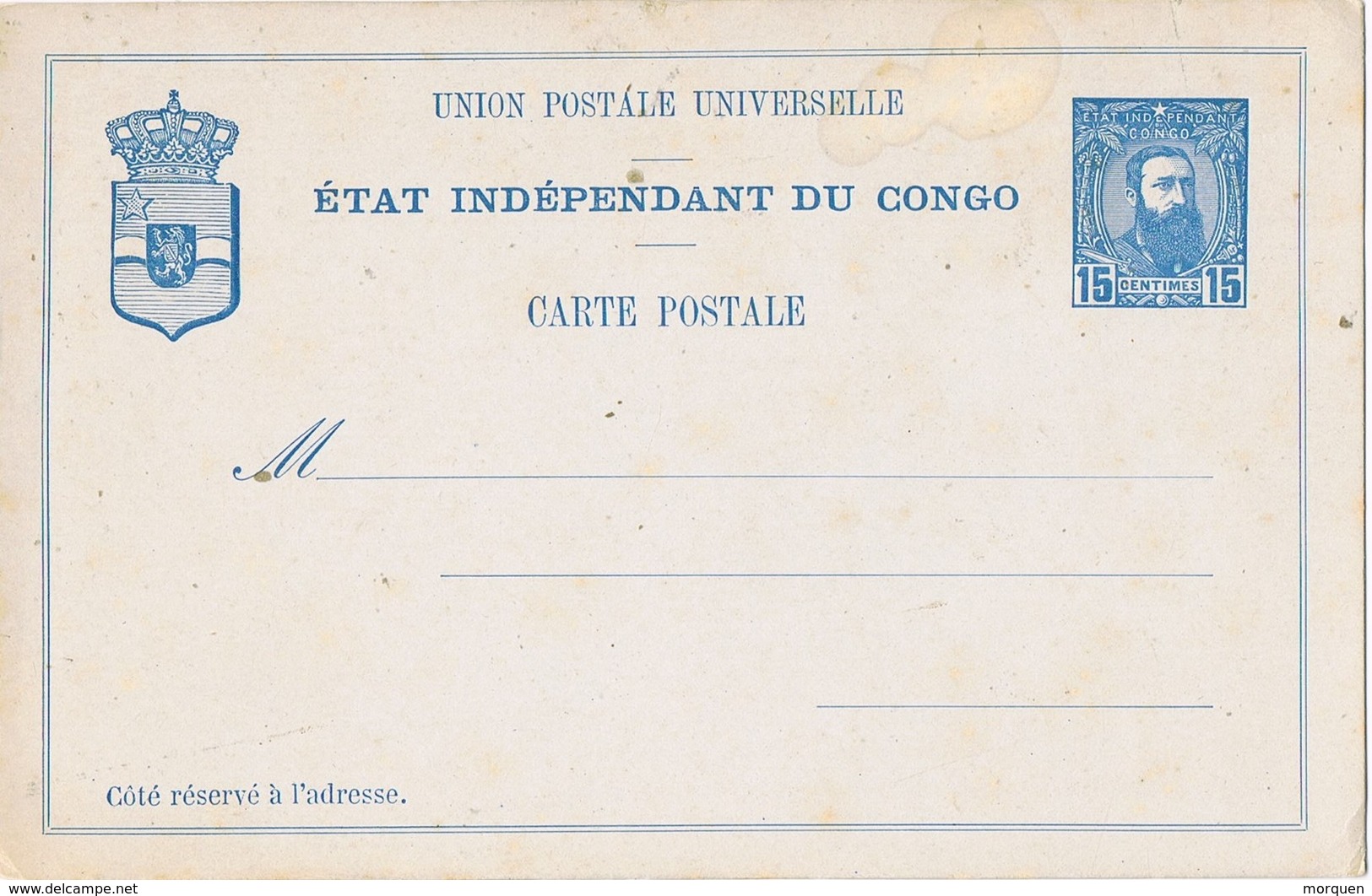 29307. Entero Postal CONGO, Etat Independent 15 Cts - Interi Postali