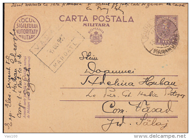 CHARLES II, KING OF ROMANIA, MILITARY PC STATIONERY, ENTIER POSTAL, 1937, ROMANIA - Lettres & Documents