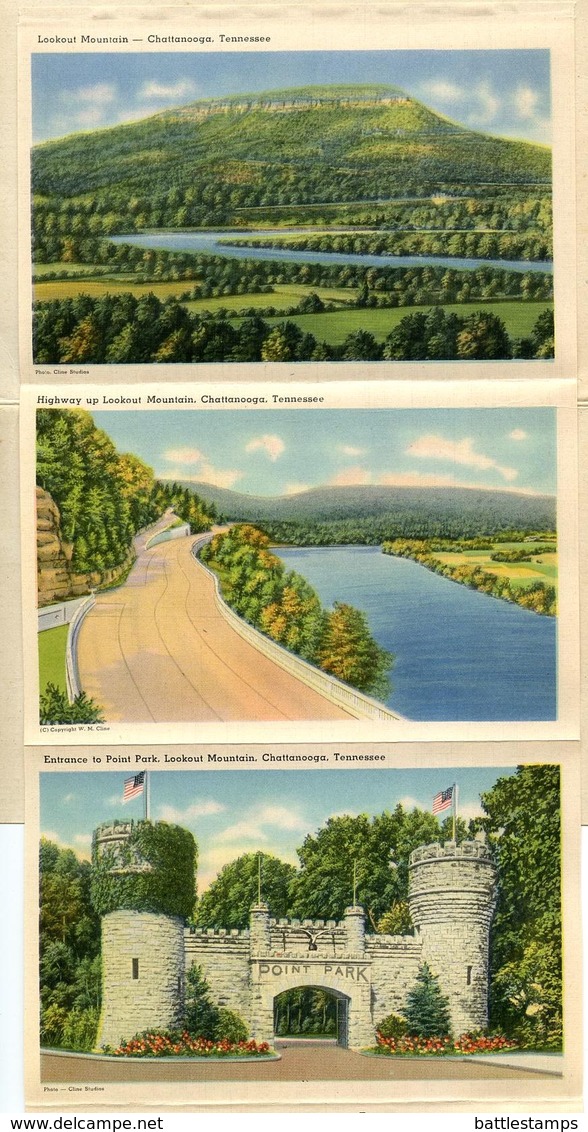 United States Vintage Souvenir Folder Postcard Lookout Mountain, Chattanooga, Tennessee - Chattanooga