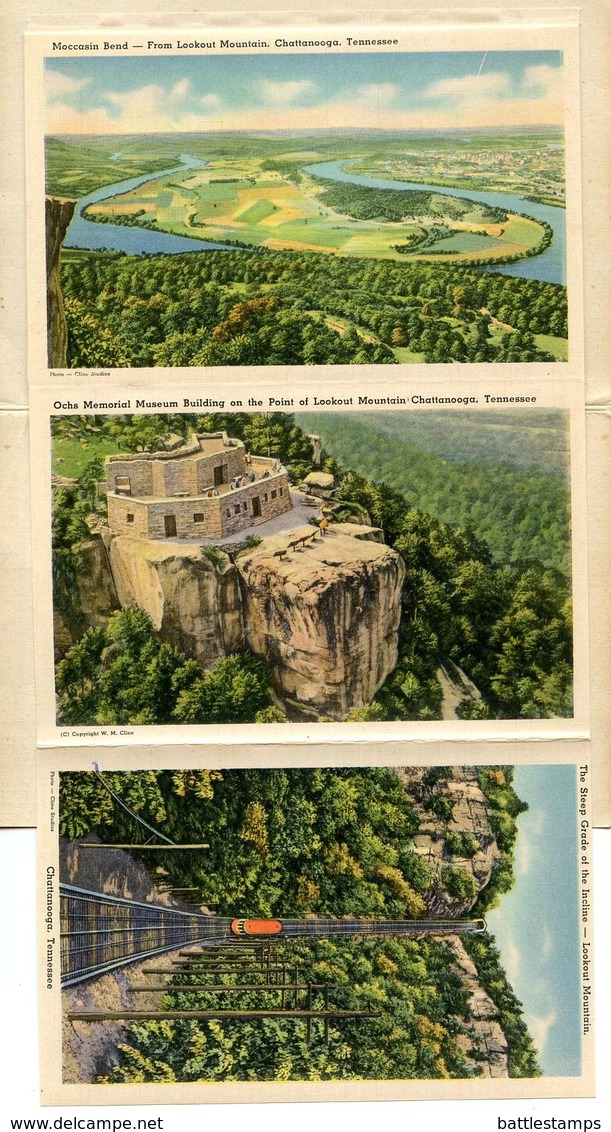 United States Vintage Souvenir Folder Postcard Lookout Mountain, Chattanooga, Tennessee - Chattanooga