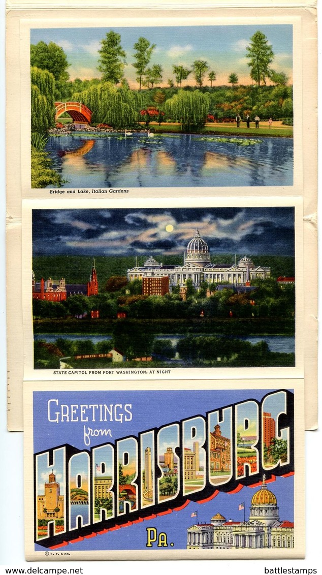 United States 1943 Souvenir Folder Postcard Harrisburg, Pennsylvania - Harrisburg