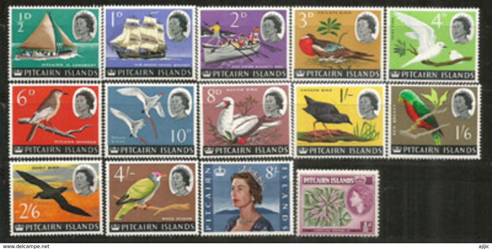 PITCAIRN COMPLETE YEAR  1964 .    14 Mint Stamps **   Value Yvert  42,00 € - Islas De Pitcairn