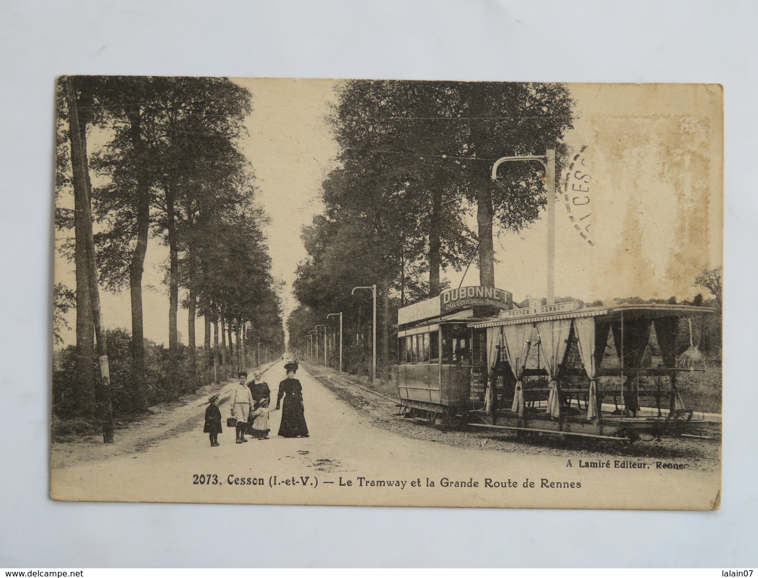 C.P.A. : 35 CESSON : Le Tramway Et La Grande Route De Rennes, Animé, En 1924 - Altri & Non Classificati