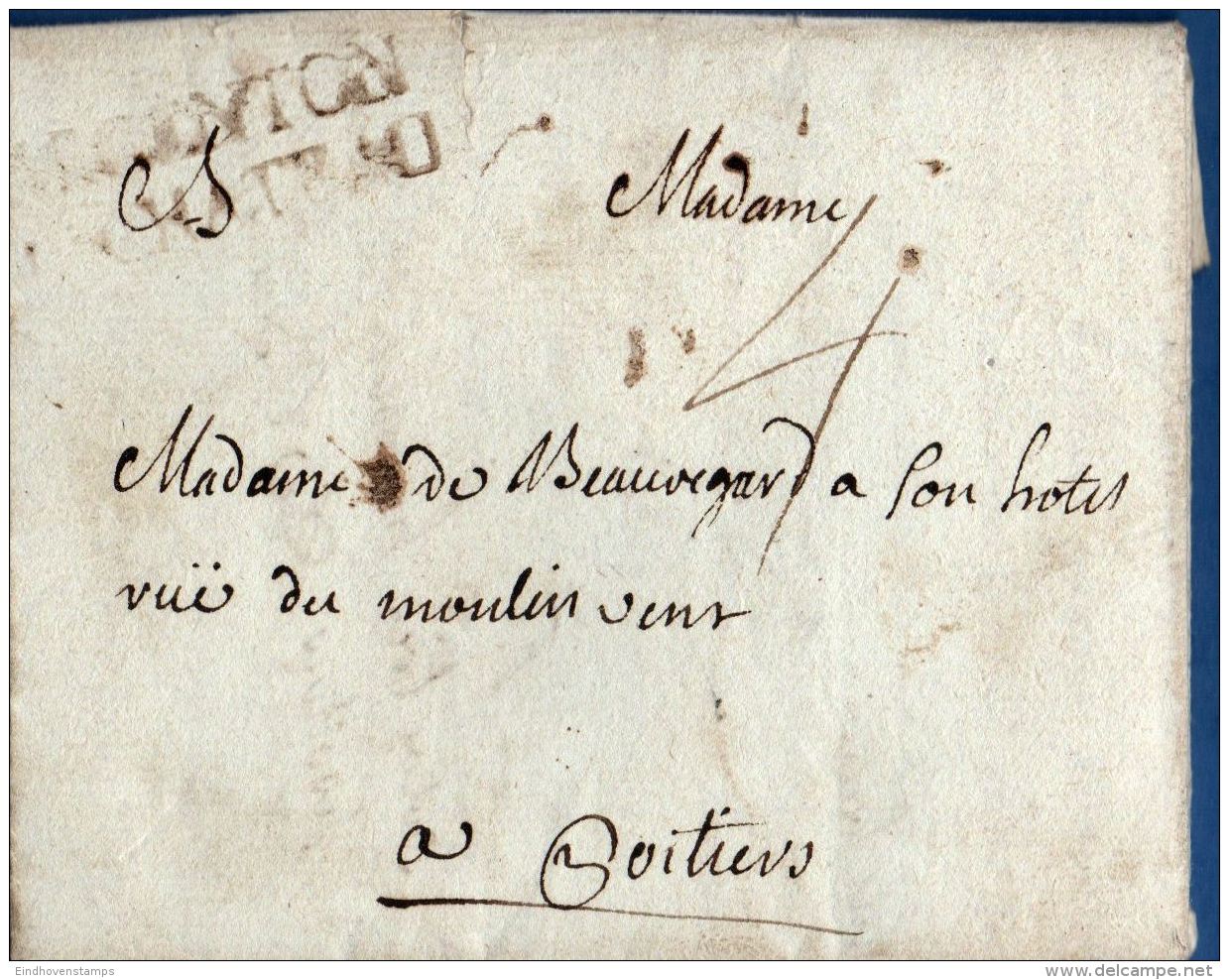 France, 1781, Novembre 21, Full Letter From ""Beaurepair" 2-line Argenton Chateau To Poitiers - 1701-1800: Precursores XVIII