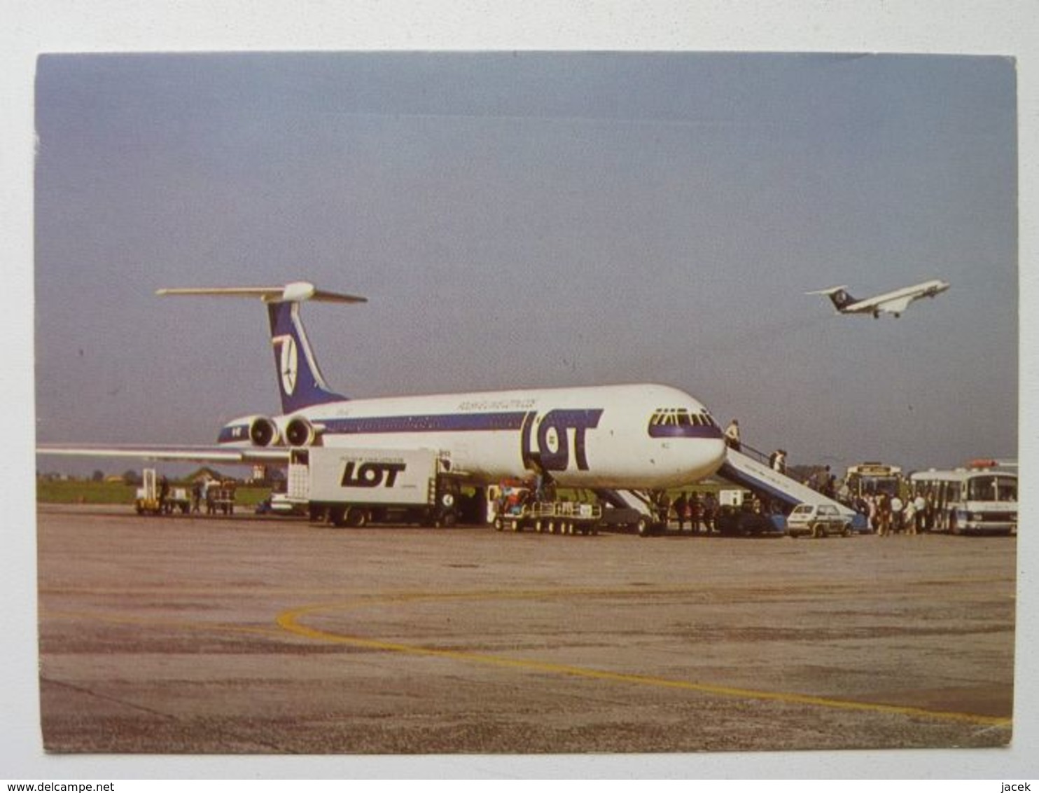 IL 62 / Warsaw  Okecie / Airport / Airport Car / Poland 1985 Year /  LOT Postcard - 1946-....: Modern Era